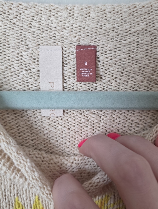 New ANTHROPOLOGIE PILCRO Short Sleeve Graphic Sweater Sunflower S - Picture 3 of 8